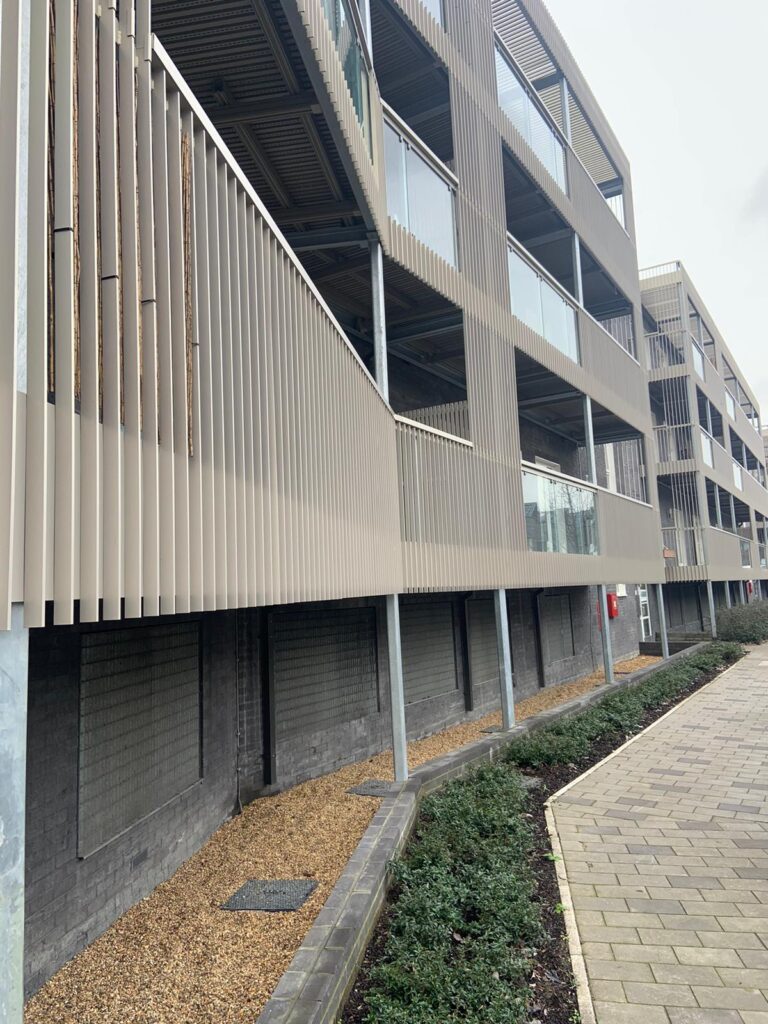 Apartment block with HJA balustrades and casing
